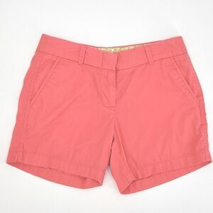 J Crew Weathered Broken-in Classic Twill Chino Shorts Womens Size 0 Salmon